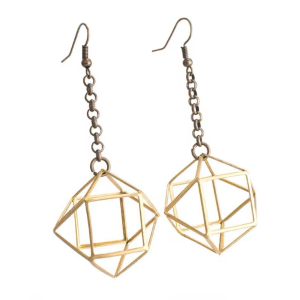 Polly Earrings Large Antique Brass